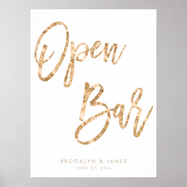 Guld och vit Pub-tecken 18 x 24 Poster (Framsidan)