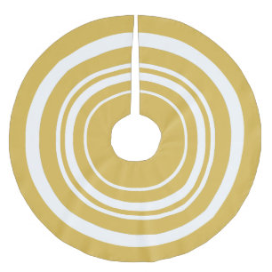 Guld och vit Ringar Julgran Skirt Julgransmatta Borstad Polyester
