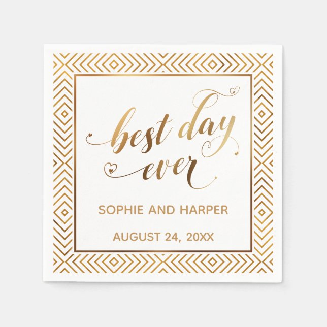 Guld och Vita bästa dagen någonsin, Hjärtdiamanter Pappersservett (Framsidan)