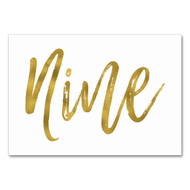 Guld och Vita Eleganten Bordsnummer Nine. (Framsidan)