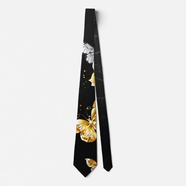 Guld och vita fjärilar slips (Framsida)