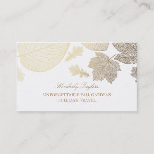 Guld och Vita Höst löv Eleganten Visitkort