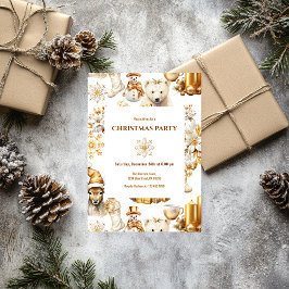 Guld och vita julsymboler inbjudningar