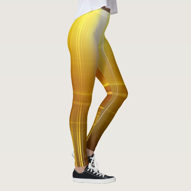 Guld och vita Linjer Leggings (Höger)