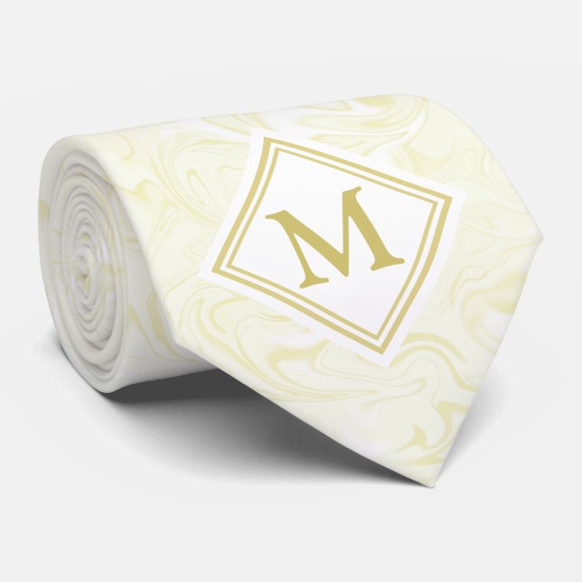 Guld och Vita Marble ser ut med Diamond Monogram Slips (Rullad)