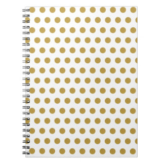 Guld och vita Polka dots Anteckningsbok