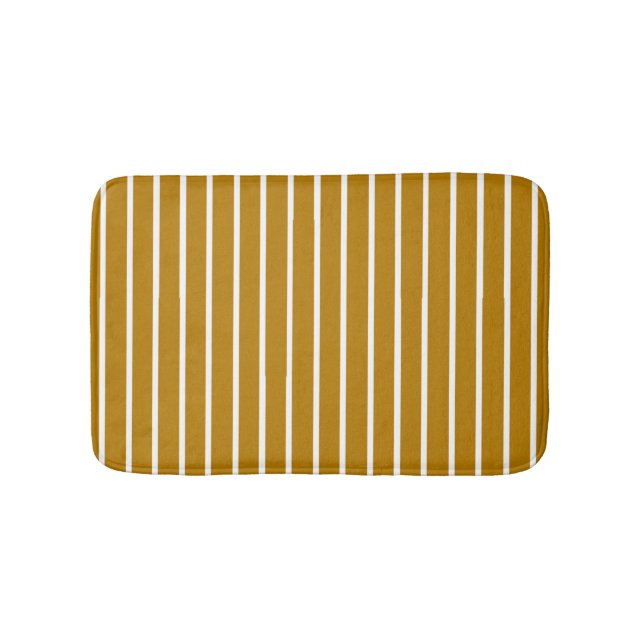 Guld och vita ränder badrumsmatta (Framsidan)