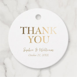 Guld och Vita vackra Elegant bröllop Tack Gåvor Etiketter