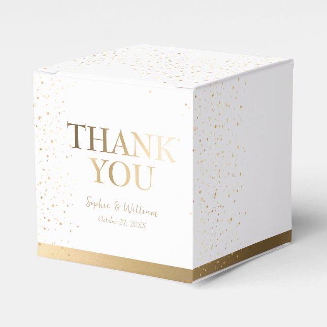 Guld och Vita vackra Elegant bröllop Tack Presentaskar (Framsidan Sidan)