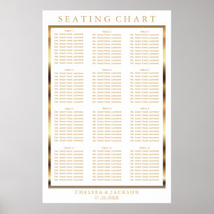 Guld och vitt - 12 sittplatsplaner poster