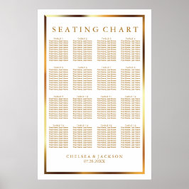 Guld och vitt - 16 sittplatsplaner poster