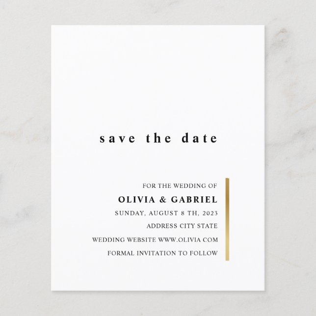 Guld och vitt. Elegant enkel typografi bröllop (Framsida)