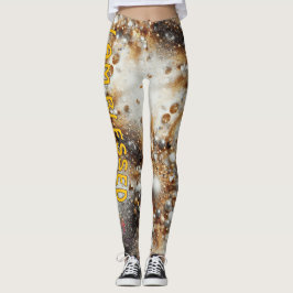 guld och vitt "Jag är välsignad" Leggings