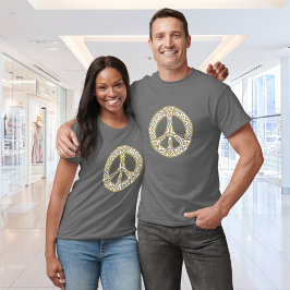 Guld och vitt keltiskt Fredstecken T Shirt