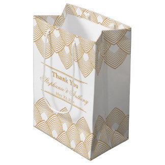 Guld och White Art Deco Mönster Bröllop