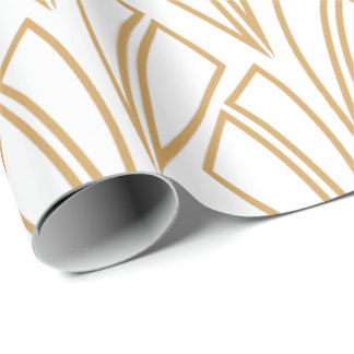 Guld och White Art Deco Mönster Presentpapper