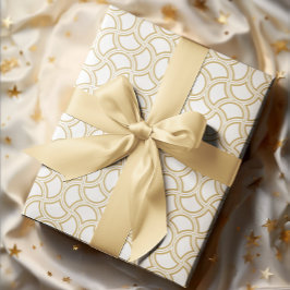 Guld och White Art Deco Mönster Presentpapper
