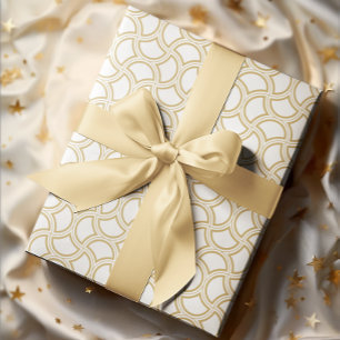 Guld och White Art Deco Mönster Presentpapper