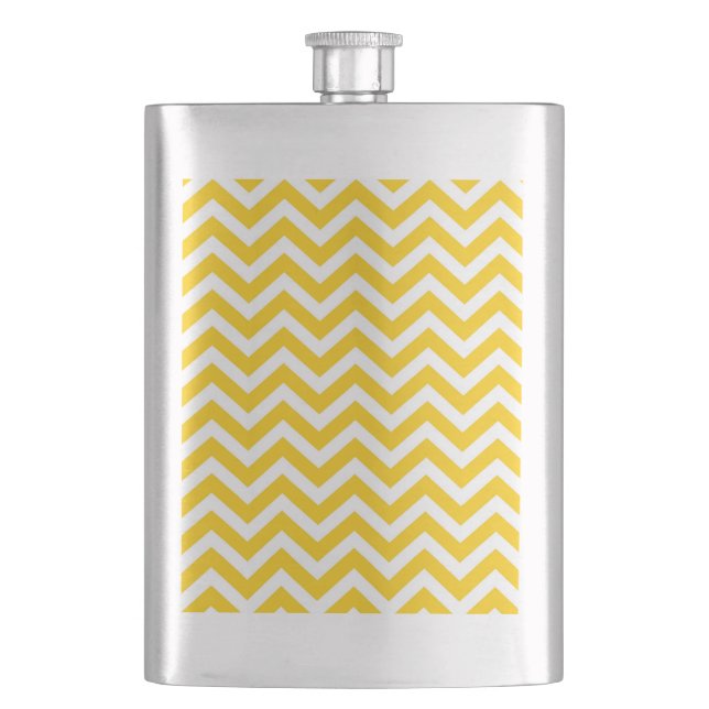 Guld och White Chevron Mönster Fickplunta (Framsidan)