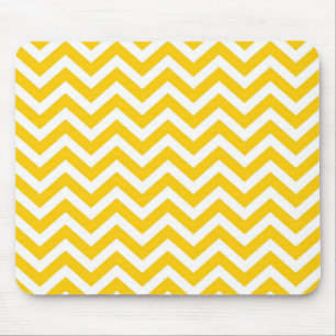 Guld och White Chevron Mönster Musmatta