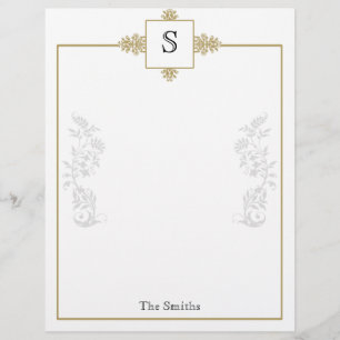 Guld och White Damask Letterhead