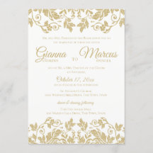 Guld och White Damask Wedding