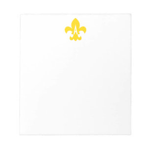 Guld och White Fleur de Lis Monogram Anteckningsblock