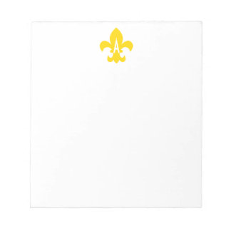 Guld och White Fleur de Lis Monogram Anteckningsblock