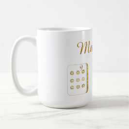 Guld och White Mahjong Tiles Coffee Mugg