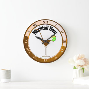 Guld och White Mocktail Hour Pub Clock Stor Klocka