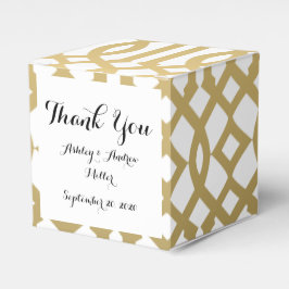 Guld och White Modern Trellis Mönster Presentaskar