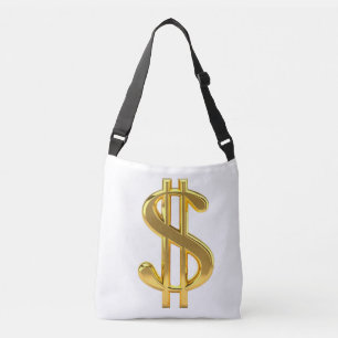 Guld och White Money Bag Axelväska