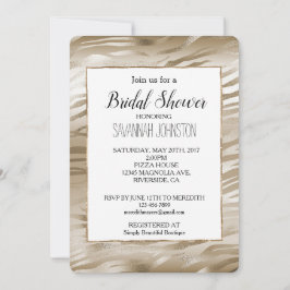 Guld och White Ombre Zebra Animal Möhippa Inbjudningar