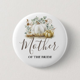Guld och White Pumpkin Fall Wedding Knapp
