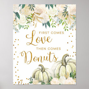 Guld och White Pumpkin Kärlek är ett svenskt tecke Poster