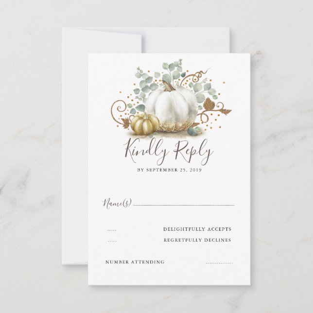 Guld och White Pumpkins Fall Wedding OSA (Framsida)