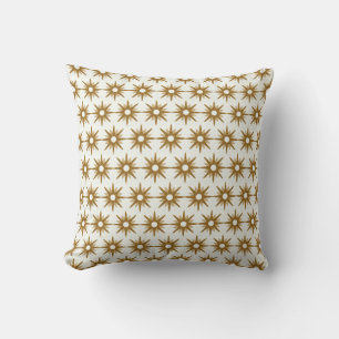 Guld och White Starburst Mönster Kudde
