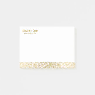Guld och White Vintage paisley mönster Post-it Block