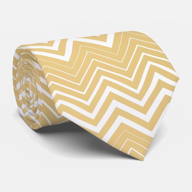 Guld och White Zigzag Chevron Slips (Rullad)