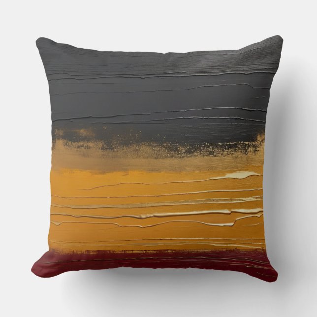 guld ochre grått och marsala gradient kudde (Framsida)