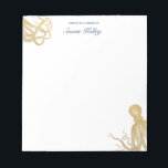 Guld Octopus Personlig Anteckningsblock<br><div class="desc">Använda mallformuläret för att lägga till texten.</div>