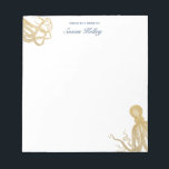 Guld Octopus Personlig Anteckningsblock<br><div class="desc">Använda mallformuläret för att lägga till texten.</div>