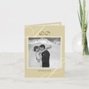 Guld Ofinity Symbol Classy Monogram Photo Bröllop Tack Kort