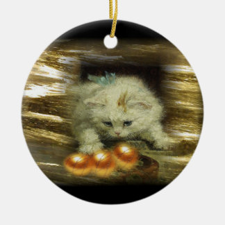 Guld- ögonblicksprydnad julgransprydnad keramik