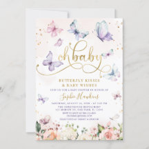 Guld Oh Baby Butterfly Kisses Baby Shower