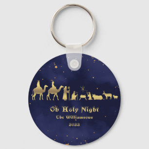 Guld Oh Heliga Starry Nattjul Ceramic Nyckelring