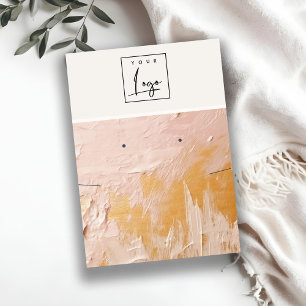 Guld Oil Paint Struktur Logotyp Earring Necklace Visitkort