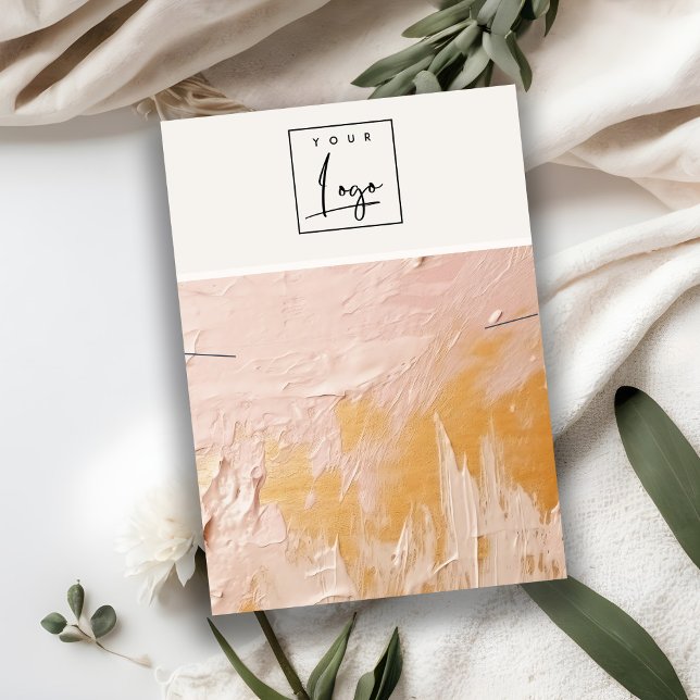  Guld Oil Paint Struktur Logotyp Necklace Visning Visitkort (Skapare uppladdad)
