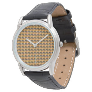 Guld Öken Vävt Abstrakt Mönster Design 1308 Armbandsur