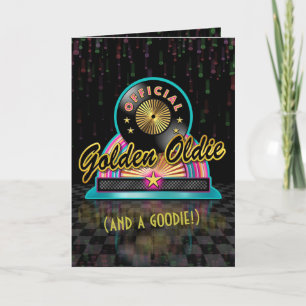 Guld- Oldiefödelsedagkort Kort